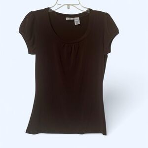 Worthington Dark Brown Short Sleeve Top